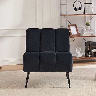 GOODSILO Modern Upholstered Armless Accent Chair with Rubber Wood Legs