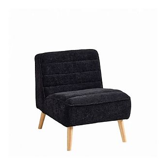GOODSILO Modern Upholstered Armless Accent Chair with Rubber Wood Legs