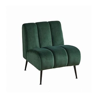 GOODSILO Modern Upholstered Armless Accent Chair with Rubber Wood Legs