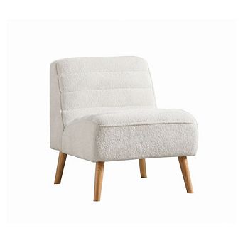 GOODSILO Modern Upholstered Armless Accent Chair with Rubber Wood Legs