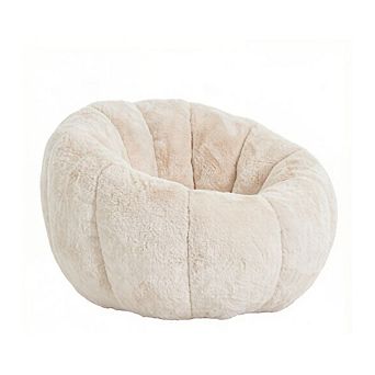 GOODSILO Large Faux Fur Floral Shaped Bean Bag Sofa Chair for Living Room or Bedroom