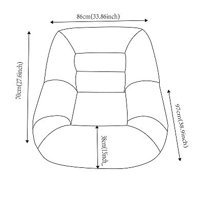GOODSILO Cozy Fluffy Cloud Mini Corduroy Beanbag Couch for Living Room & Dorm