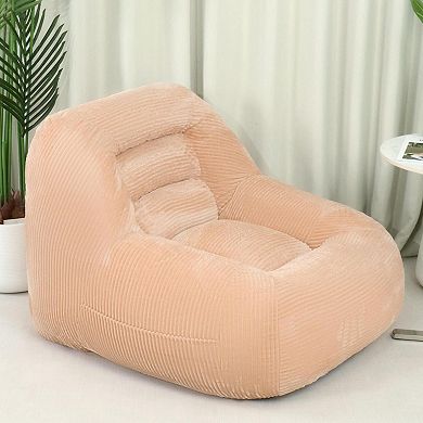 GOODSILO Cozy Fluffy Cloud Mini Corduroy Beanbag Couch for Living Room & Dorm