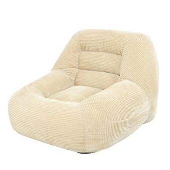 GOODSILO Cozy Fluffy Cloud Mini Corduroy Beanbag Couch for Living Room & Dorm