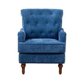 GOODSILO Comfortable Upholstered Armchair with Chenille Fabric and Wooden Legs