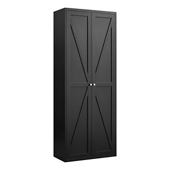GOODSILO Tall Adjustable Shelf Steel Storage Cabinet with Two Doors for Kitchen Pantry Organization