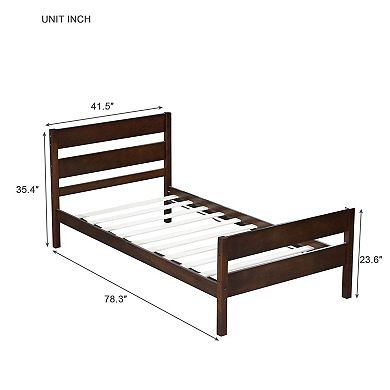 GOODSILO Minimalist Twin Bed Frame with Headboard and Under-Bed Storage