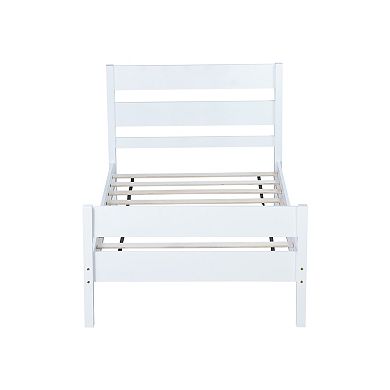 GOODSILO Minimalist Twin Bed Frame with Headboard and Under-Bed Storage