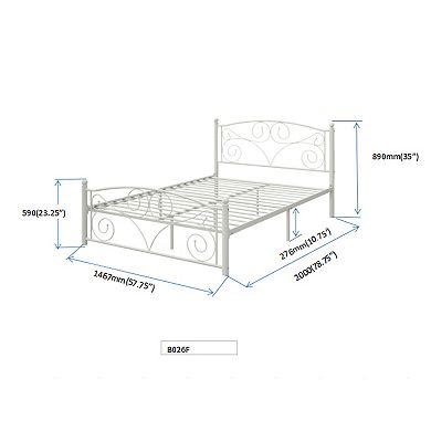 GOODSILO Full Size Metal Bed Frame with Sturdy Steel Construction