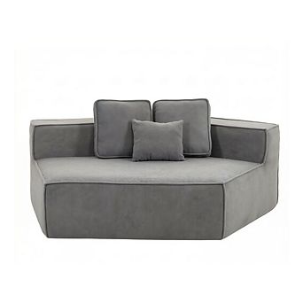 GOODSILO Modular Floor Sofa Chair with Soft Teddy Fleece and Plush Back Cushions