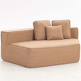 GOODSILO Modular Floor Sofa Chair with Soft Teddy Fleece and Plush Back Cushions