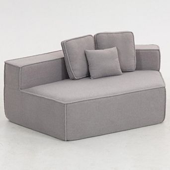 GOODSILO Modular Floor Sofa Chair with Soft Teddy Fleece and Plush Back Cushions