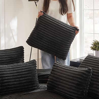 GOODSILO Corduroy Semi-Circular Two-Piece Sofa Bed Recliner with Neck Pillow