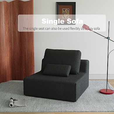 GOODSILO Oversized Modular Single Sofa Chair with Plush Foam Cushions and Convertible Design