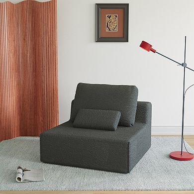 GOODSILO Oversized Modular Single Sofa Chair with Plush Foam Cushions and Convertible Design