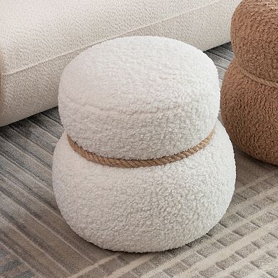 GOODSILO Snowman Shaped Plush Stool with Broadcloth Pleat Covering