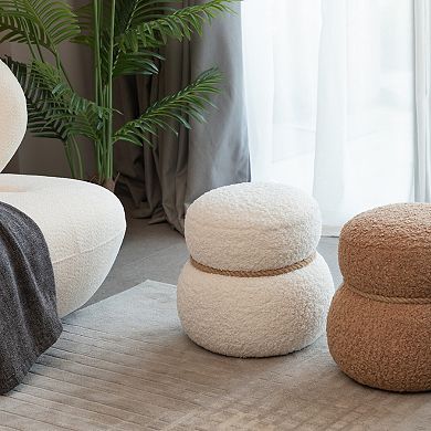 GOODSILO Snowman Shaped Plush Stool with Broadcloth Pleat Covering