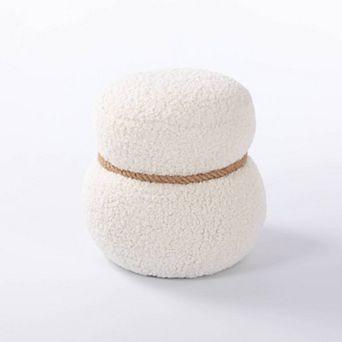 GOODSILO Snowman Shaped Plush Stool with Broadcloth Pleat Covering
