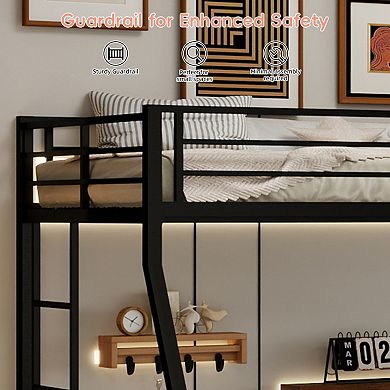GOODSILO Space-Saving Three-Tier Bunk Bed with Trundle for Compact Living Spaces