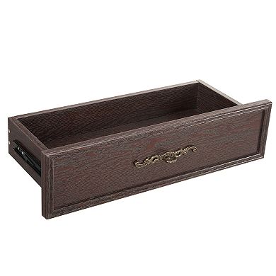 Glass Cabinet with Adjustable Glass Shelves 2 Doors and 1 drawer Cabinet Bulb Included