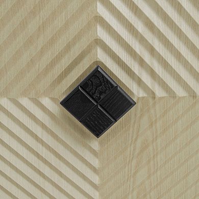 Carved Storage Cabinet with 4 Door Coffee Bar Cabinet With Adjustable Shelf