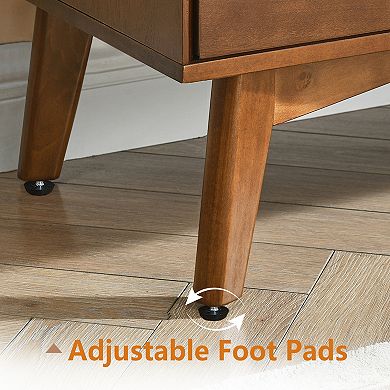 47.3" Mid Century Modern Cabinet with 2 Doors and 3 Drawers