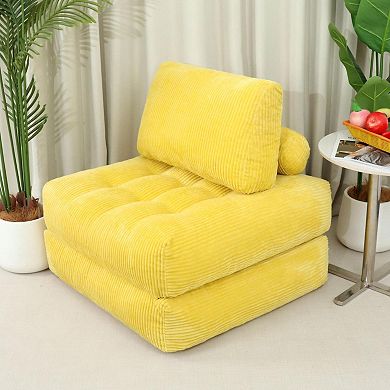 GOODSILO Cozy Fluffy Corduroy Fabric Beanbag Couch for Living Room & Be