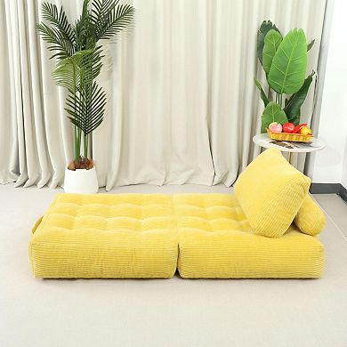 GOODSILO Cozy Fluffy Corduroy Fabric Beanbag Couch for Living Room & Be
