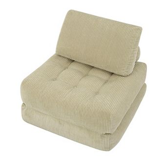 GOODSILO Cozy Fluffy Corduroy Fabric Beanbag Couch for Living Room & Be