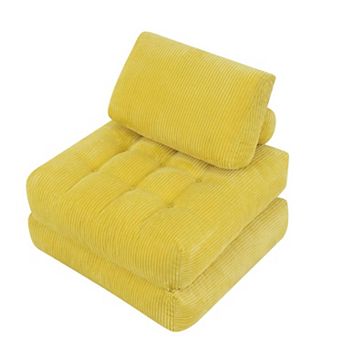 GOODSILO Cozy Fluffy Corduroy Fabric Beanbag Couch for Living Room & Be
