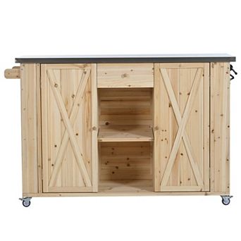 Outdoor Kitchen Island with Foldable Top