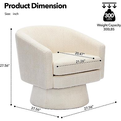 Swivel Accent Chair,360° Swivel Chair with Armrest,Comfy Round Armchair Single Sofa