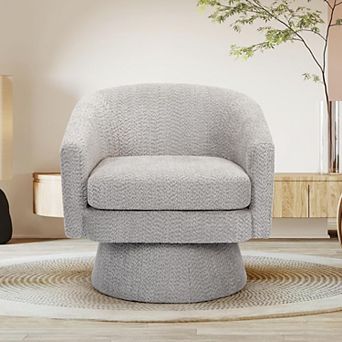 Swivel Accent Chair,360° Swivel Chair with Armrest,Comfy Round Armchair Single Sofa