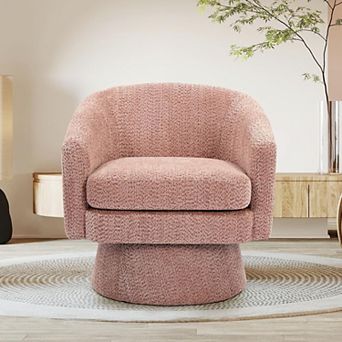 Swivel Accent Chair,360° Swivel Chair with Armrest,Comfy Round Armchair Single Sofa