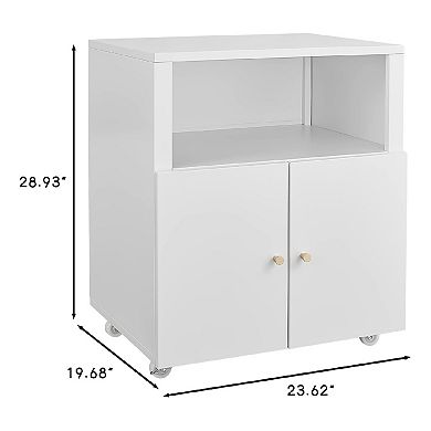 Printer Stand with Storage, Copier Printer Cabinet with 2 Doors Mobile Metal File Cabinet