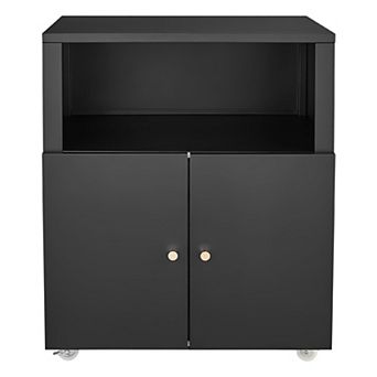 Printer Stand with Storage, Copier Printer Cabinet with 2 Doors Mobile Metal File Cabinet