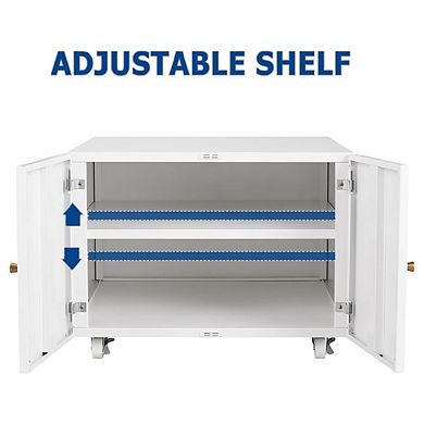 Metal Printer Stand with Storage, Heavy Duty 3D Printer Cabinet on Wheels for Home Office