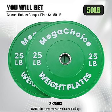 Bumper Plates,2" Weight Plates for Strength Training & Weightlifting,Pairs Sets