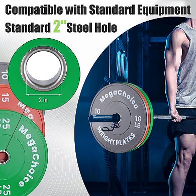 Bumper Plates,2" Weight Plates for Strength Training & Weightlifting,Pairs Sets