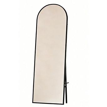 Full Length Mirror with Stand, 65"x22" Freestanding or Wall-Mounted, Aluminum Alloy Frame