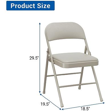 2 Pack Outdoor Folding Chairs, Portable Stackable Foldable Chairs with Padded Cushion