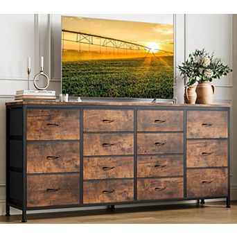 Dresser TV Stand,Dressers for Bedroom,Fabric Storage Tower with Power Outlet for 65 70 75 Inch TV
