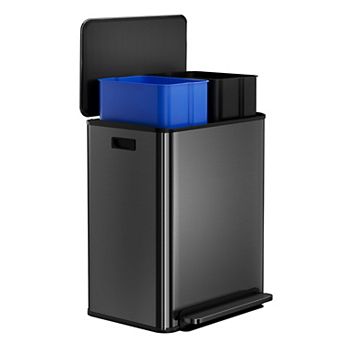 Trash Can,2 x 30 L Garbage Can for Kitchen,with 2 Compartments