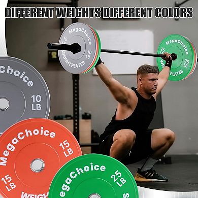 Bumper Plates,2" Weight Plates for Strength Training & Weightlifting,Pairs Sets