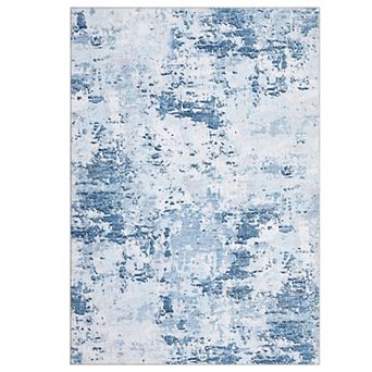 Washable for Living Room Modern Neutral Abstract Rug Non-Slip, Distressed Print Accent Rugs