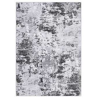 Washable for Living Room Modern Neutral Abstract Rug Non-Slip, Distressed Print Accent Rugs
