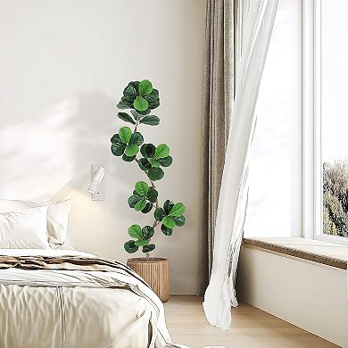 Artificial Fiddle Leaf Fig Tree, Tall Fake Plants with White Planters