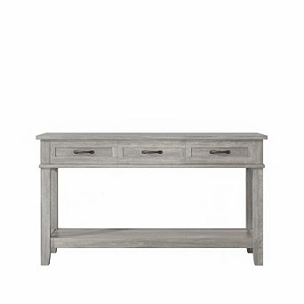 Entryway Table, 54" Farmhouse Console Table with 3 Drawers and 2 tier Storage Shelves