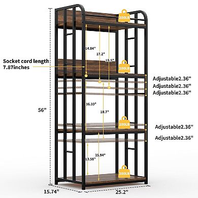 4-Tier Kitchen Bakers Rack,Microwave Stand Shelf,Coffee Bar,Free Standing Kitchen Storage Shelf Rack