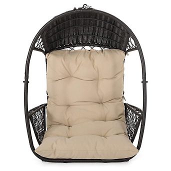 Wicker Hanging Chair with Cushion, No Stand